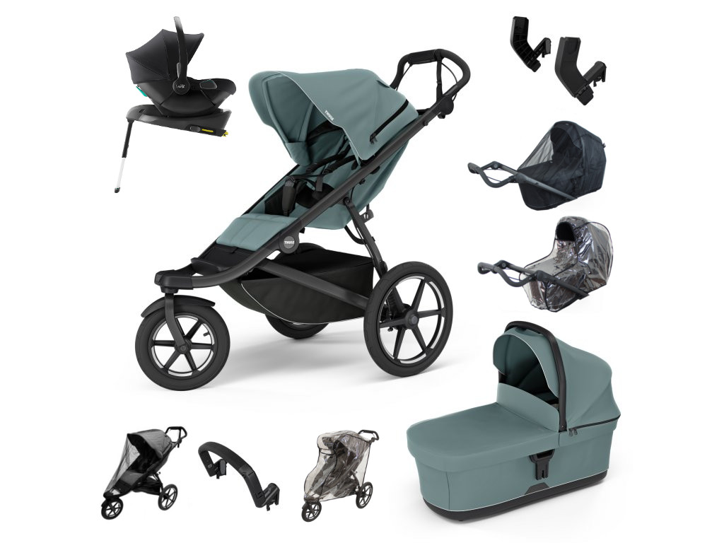 E-shop Thule Urban Glide 3 Výhodný set s autosedačkou Britax Core, Mid Blue