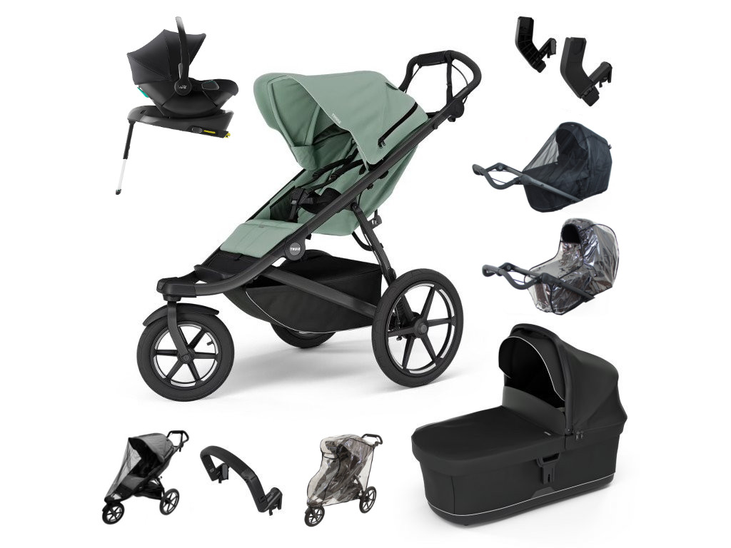 E-shop Thule Urban Glide 3 Výhodný set s autosedačkou Britax Core, Mist green