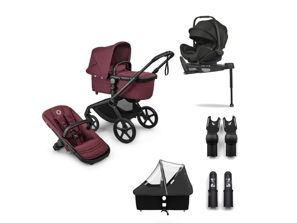 E-shop Bugaboo výhodný set Fox 5 RENEW s Bugaboo Otter, Black/Dark Cherry