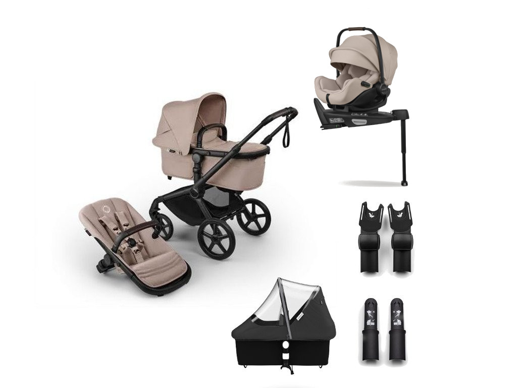E-shop Bugaboo výhodný set Fox 5 RENEW s Bugaboo Otter, Black/Desert Taupe Melange