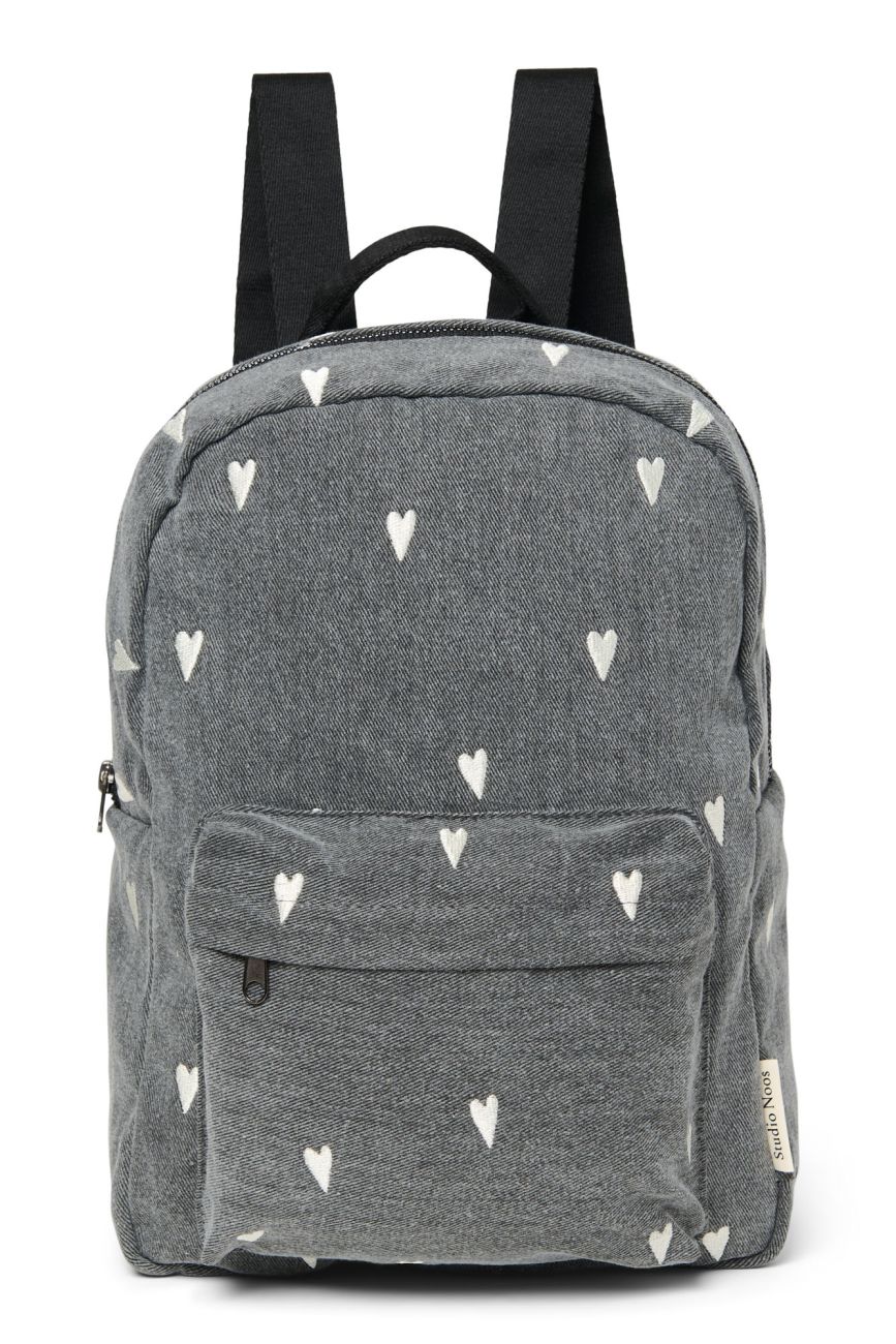 E-shop STUDIO NOOS - Denim Midi BACKPACK - batôžtek s predným vreckom | Grey Hearts
