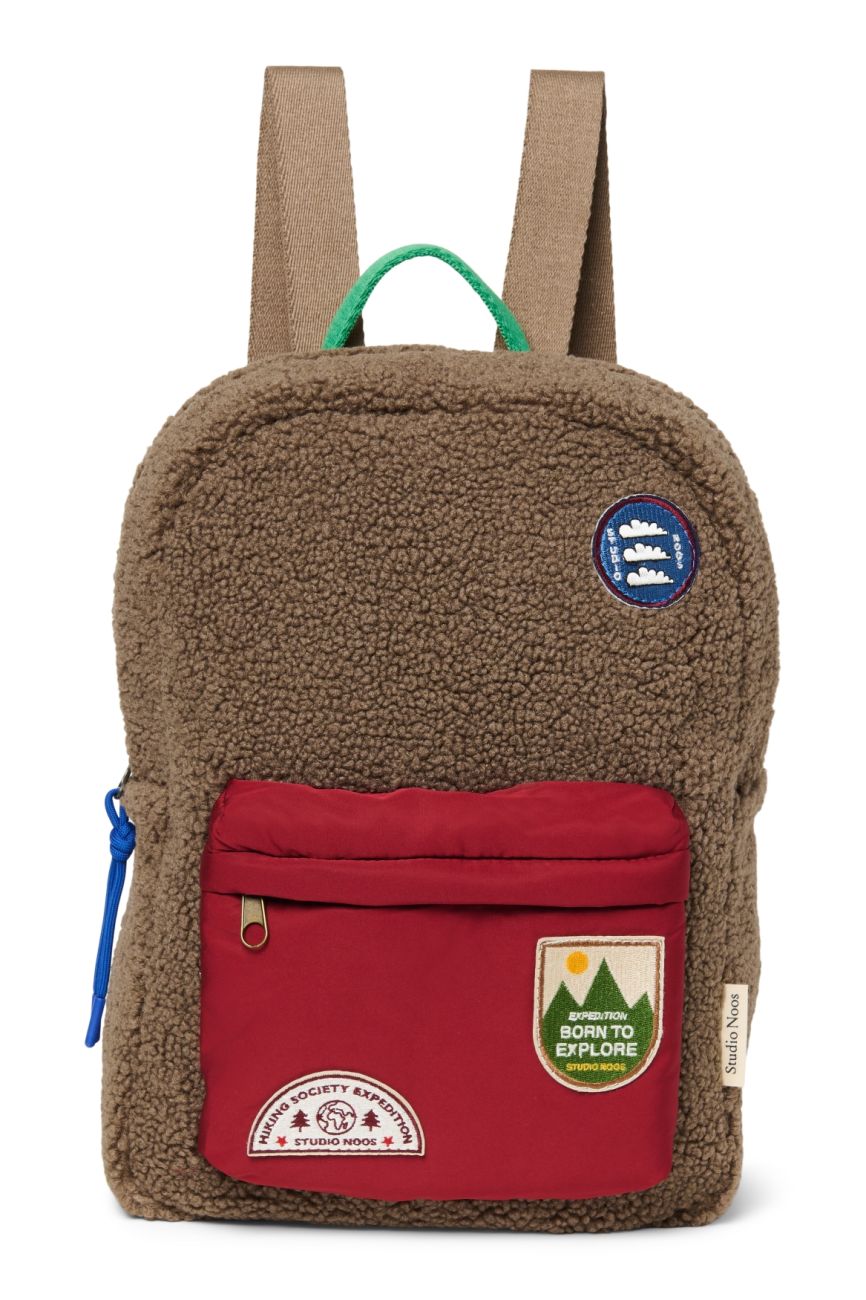 E-shop STUDIO NOOS - Teddy Midi BACKPACK - batôžtek s predným vreckom | Brown/Burgundy