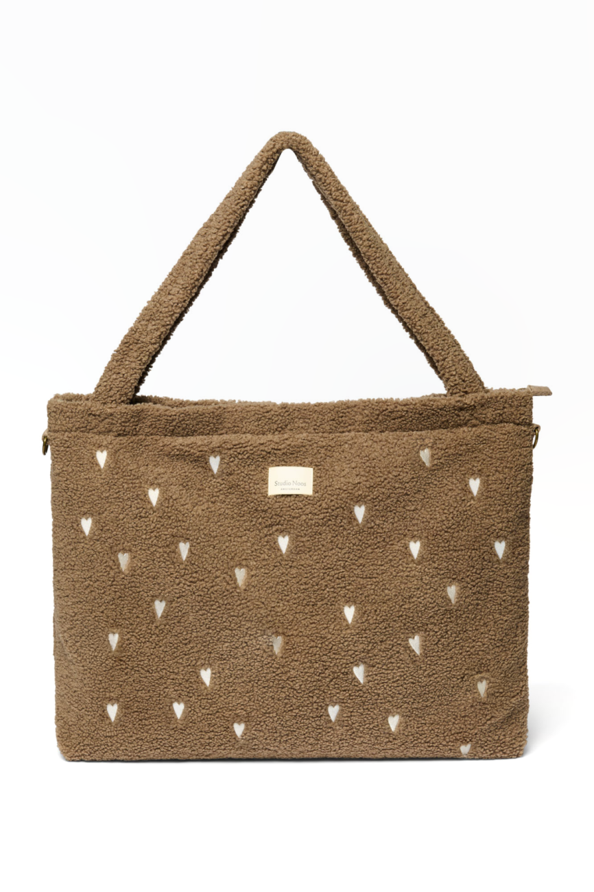 E-shop Studio Noos Teddy Hearts DIAPER BAG - prebaľovacia taška | Brown Hearts