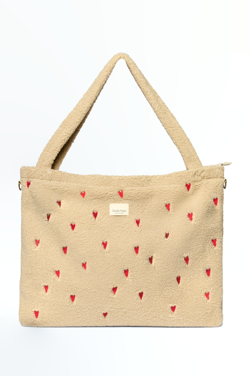 E-shop Studio Noos Teddy Hearts DIAPER BAG - prebaľovacia taška | Ecru Hearts