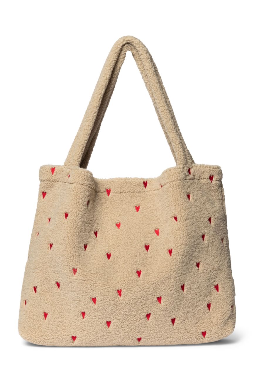 E-shop STUDIO NOOS - Teddy Hearts MOM BAG | Ecru Hearts