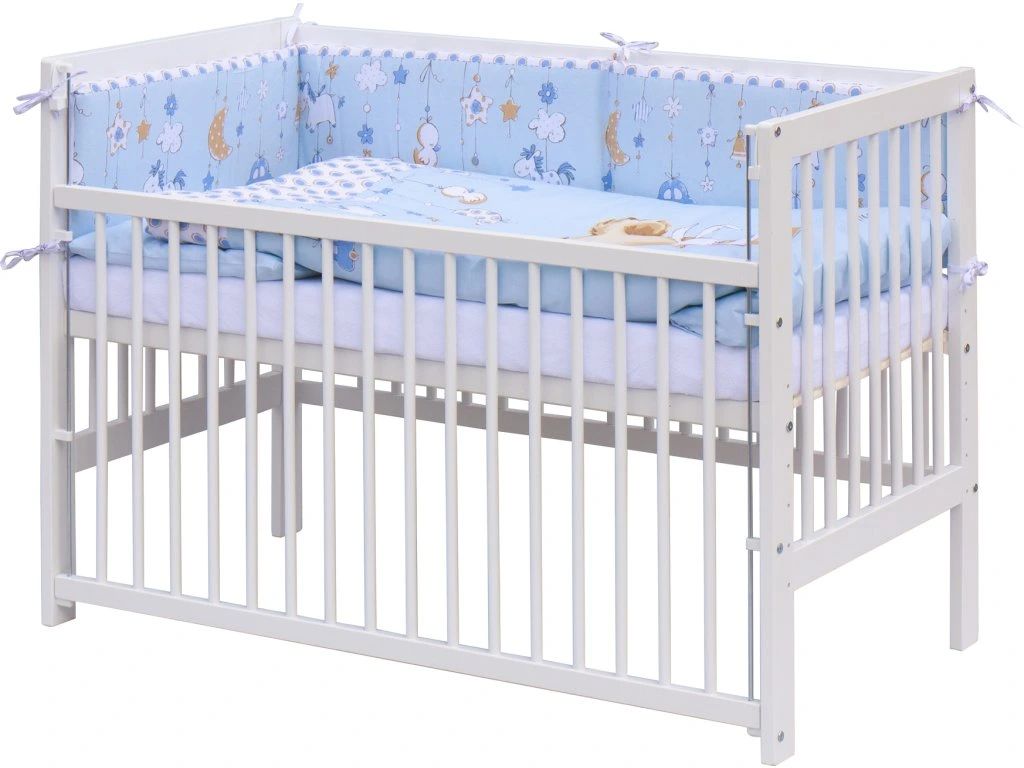 E-shop Scarlett Detská postieľka s kompletnou výbavou 120 x 60 cm - Grisi - modrá