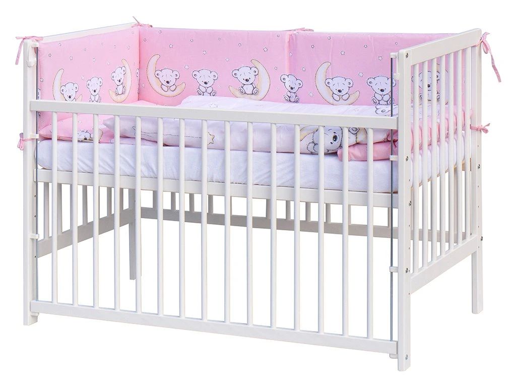 E-shop Scarlett Detská postieľka s kompletnou výbavou 120 x 60 cm - Toro - ružová