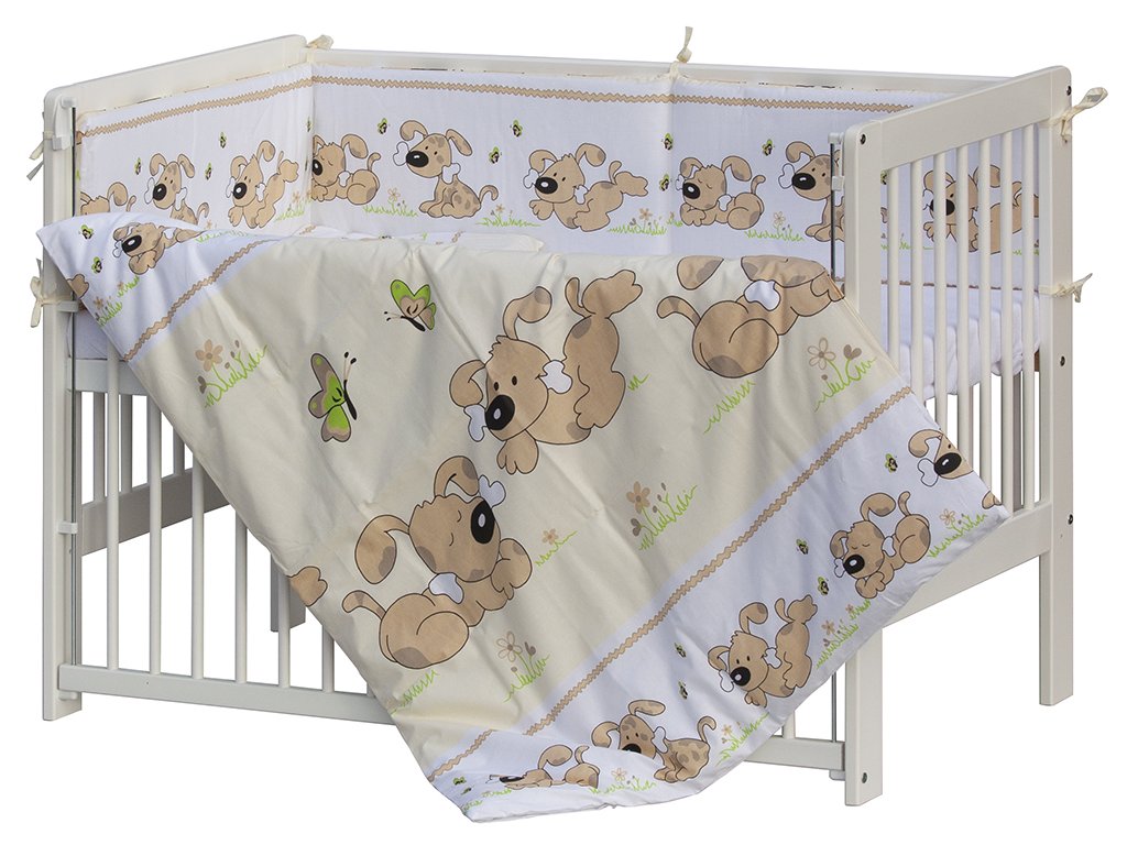 E-shop Scarlett Detská postieľka s kompletnou výbavou 120 x 60 cm - Japy - béžová