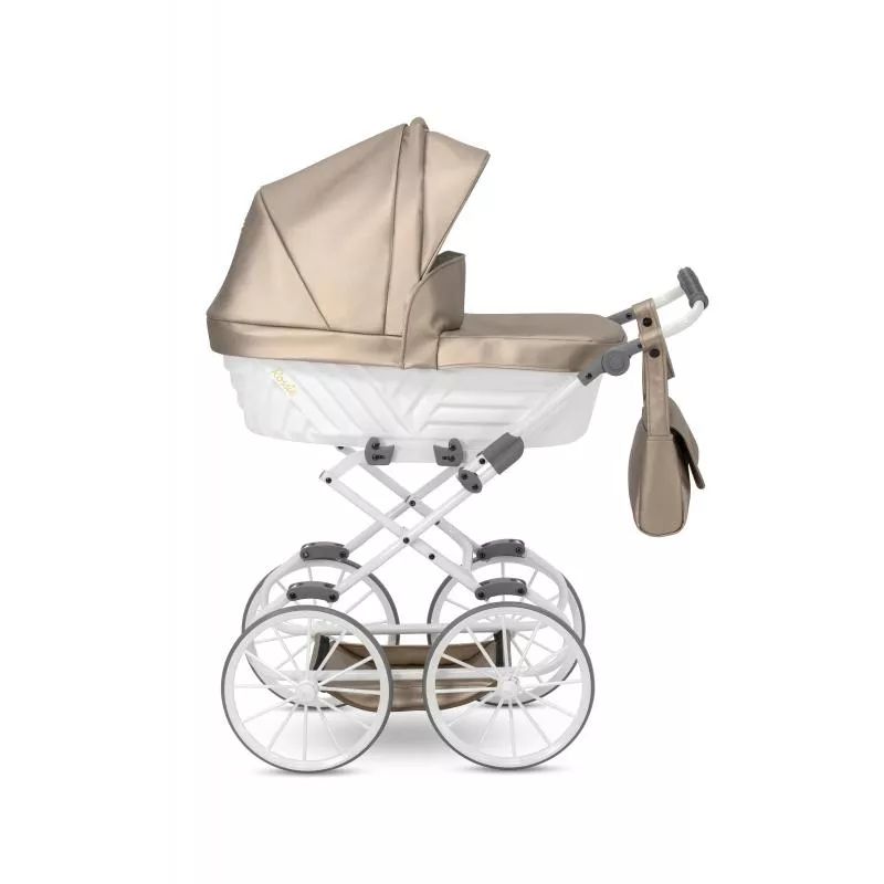 E-shop Kunert Kočík pre bábiky Rossie z eko-kože, cappuccino metallic ECO