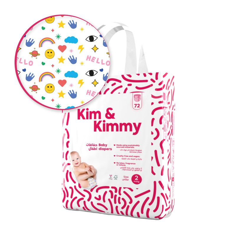 E-shop Kim&Kimmy Kim & Kimmy - plienky veľkosti 2, 4 - 8 kg, množstvo 72
