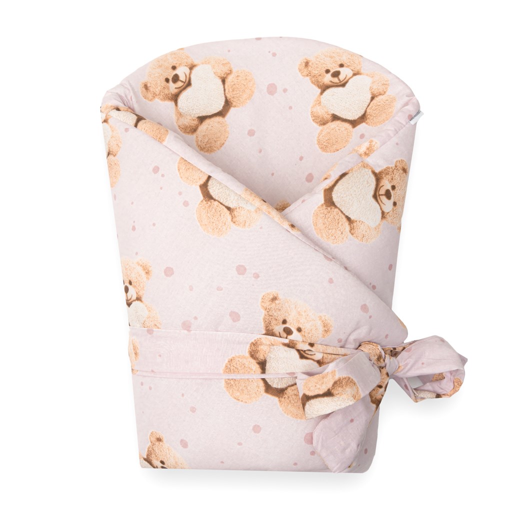 E-shop Detská zavinovačka New Baby Love Teddy bear 80x80 cm pink - 59209