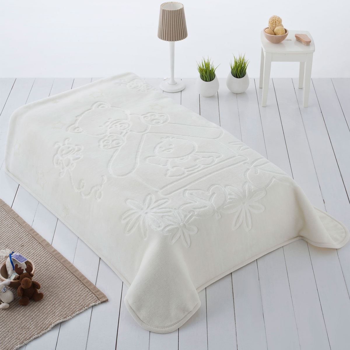 E-shop CDCOME Jednofarebná španielska deka PIELSA BABY 6911 110x140cm, biela maslová
