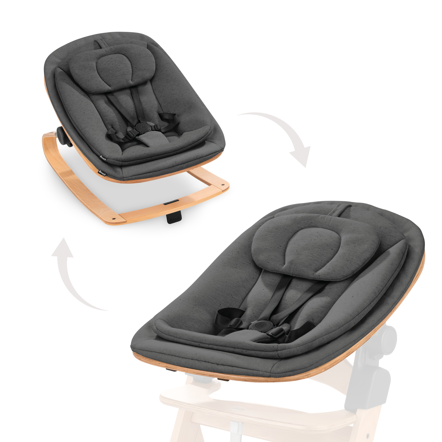 E-shop Hauck Kresielko Bouncer Eco 3v1 k stoličke Alpha+/Beta+ Deep Grey