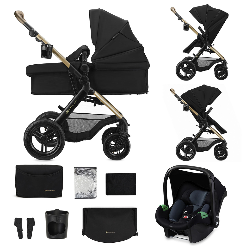 E-shop KINDERKRAFT Kočík kombinovaný 3v1 Moov 2 XL Air Black