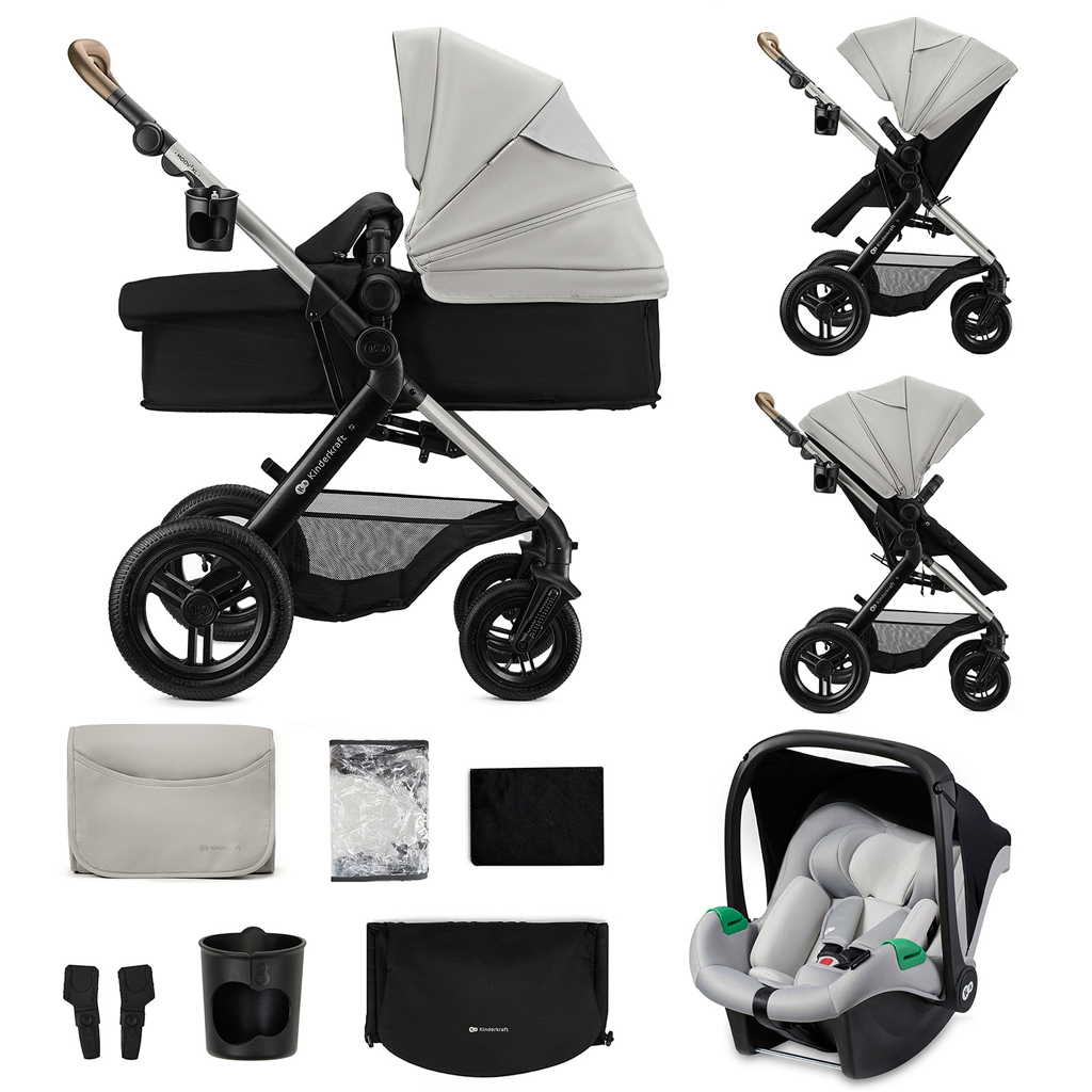 E-shop KINDERKRAFT Kočík kombinovaný 3v1 Moov 2 XL Air Grey