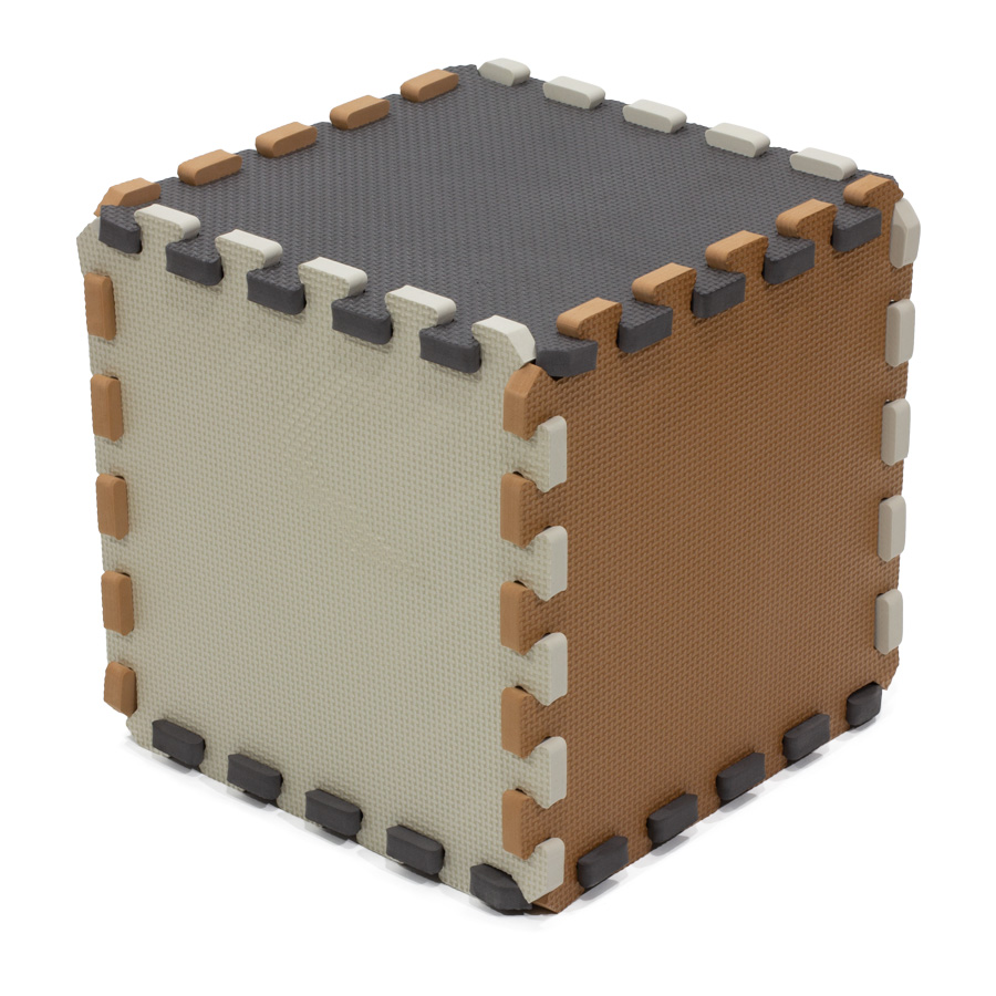 E-shop Rialto Baby Penová puzzle kocka - beige, grey, brown