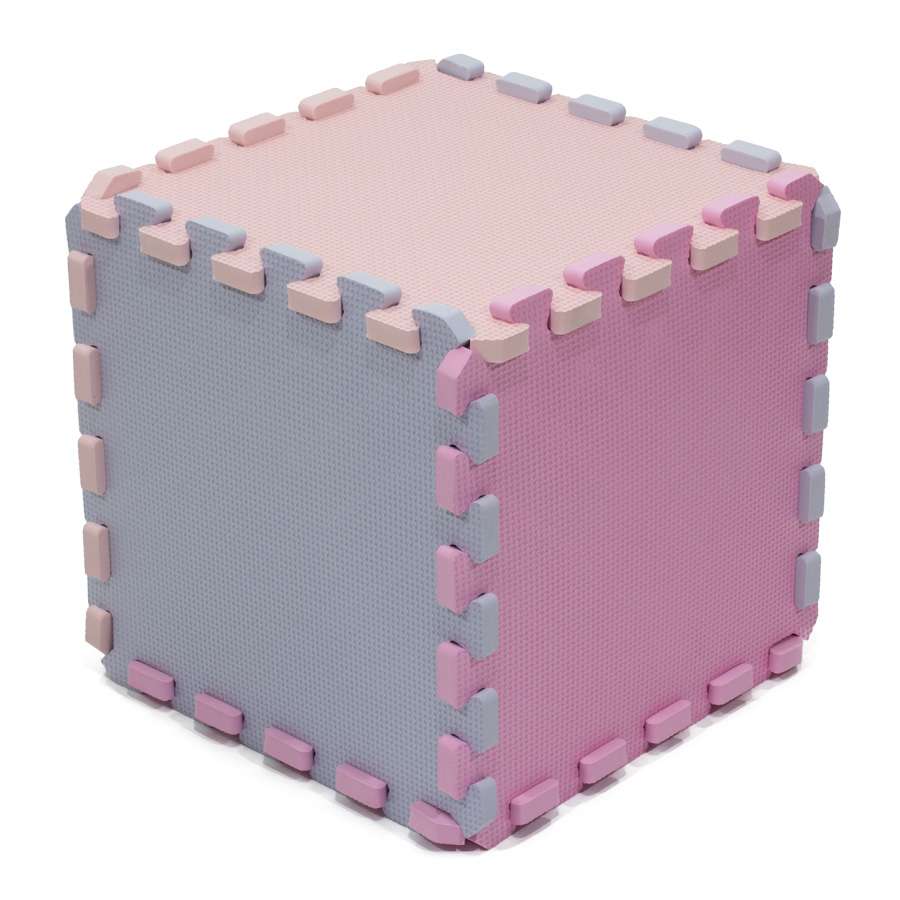E-shop Rialto Baby Penová puzzle kocka - light pink, silver, pink