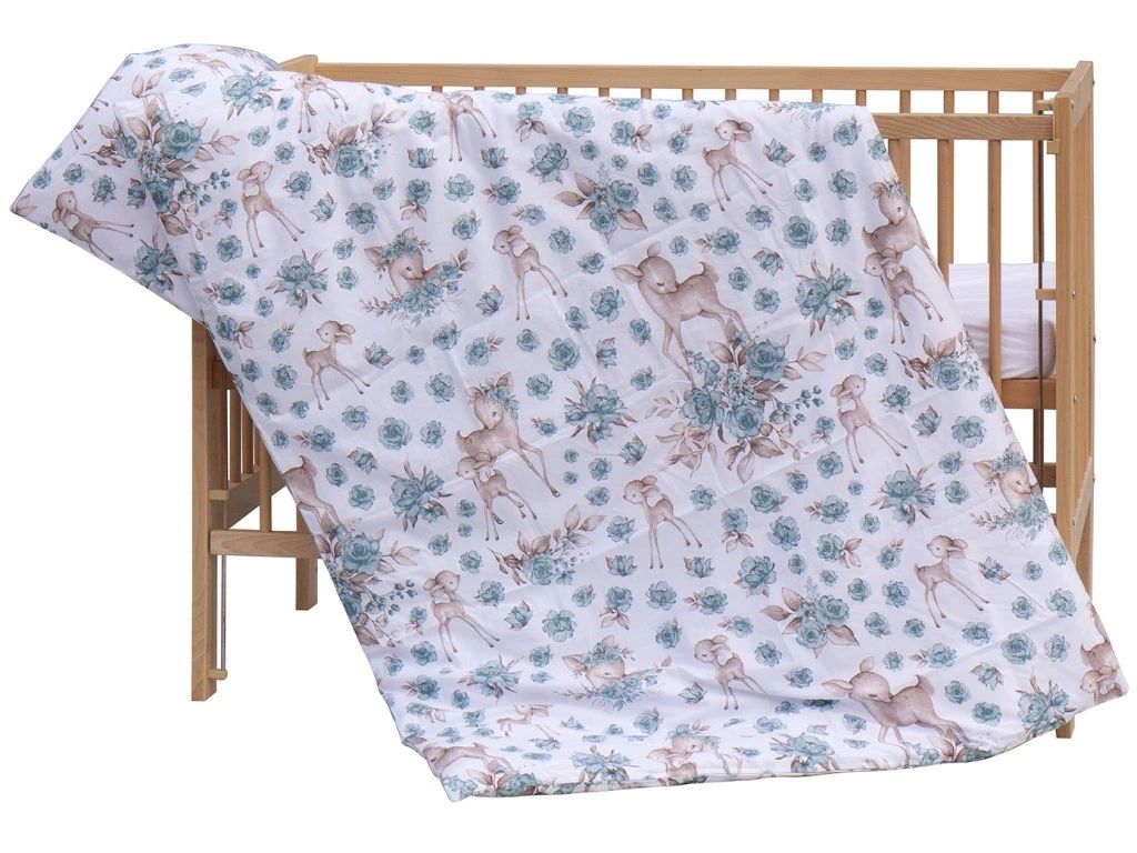 E-shop Scarlett Obliečky do postieľky 2dielne Srnček - tyrkysová 100 x 135 cm