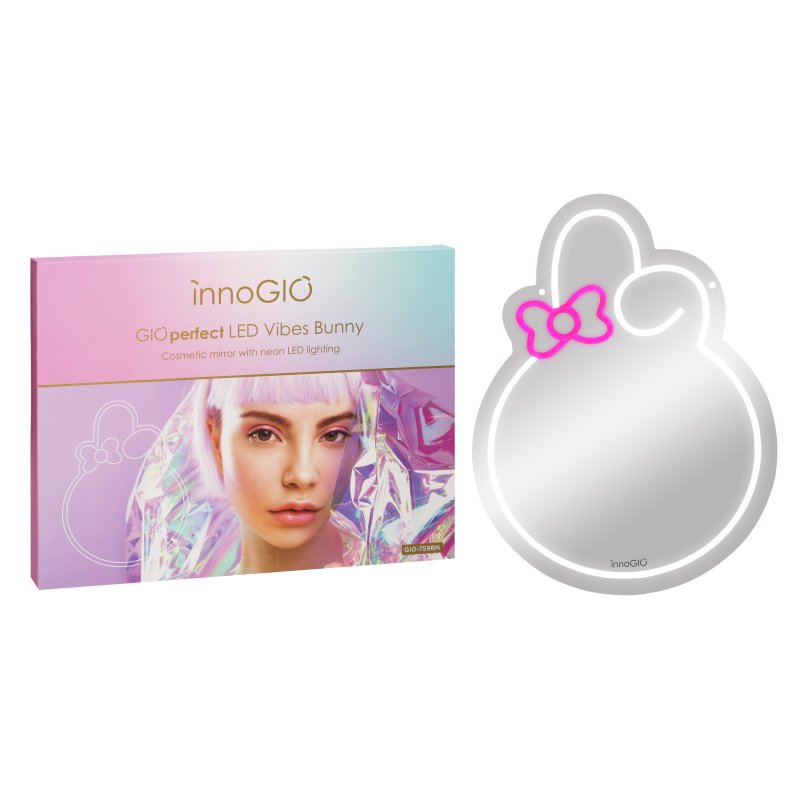 E-shop innoGIO Zrkadlo s neónovým LED podsvietením Vibes Bunny GIO-759BN