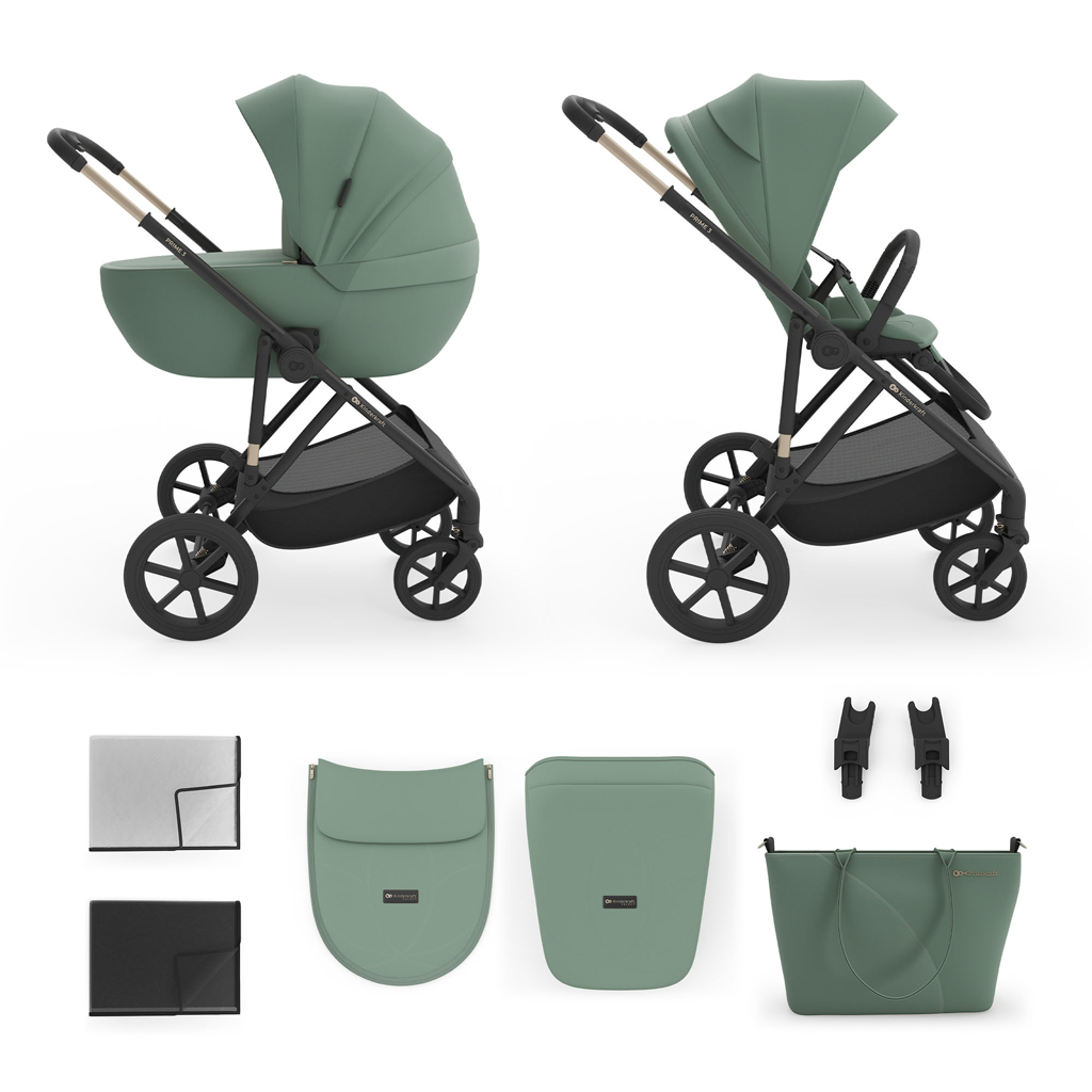 E-shop KINDERKRAFT Kočík kombinovaný 2v1 Prime 3 Dark Green