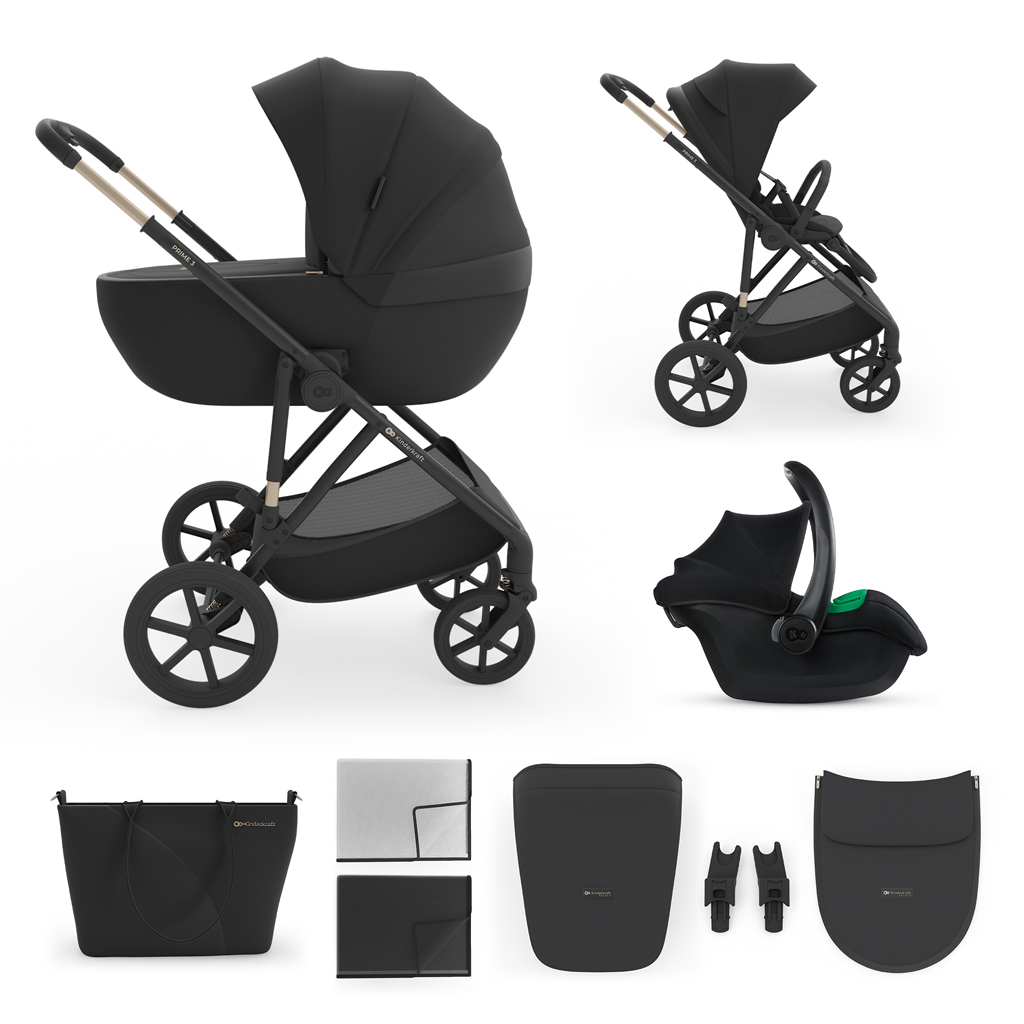 E-shop KINDERKRAFT Kočík kombinovaný 3v1 Prime 3 Venezian Black