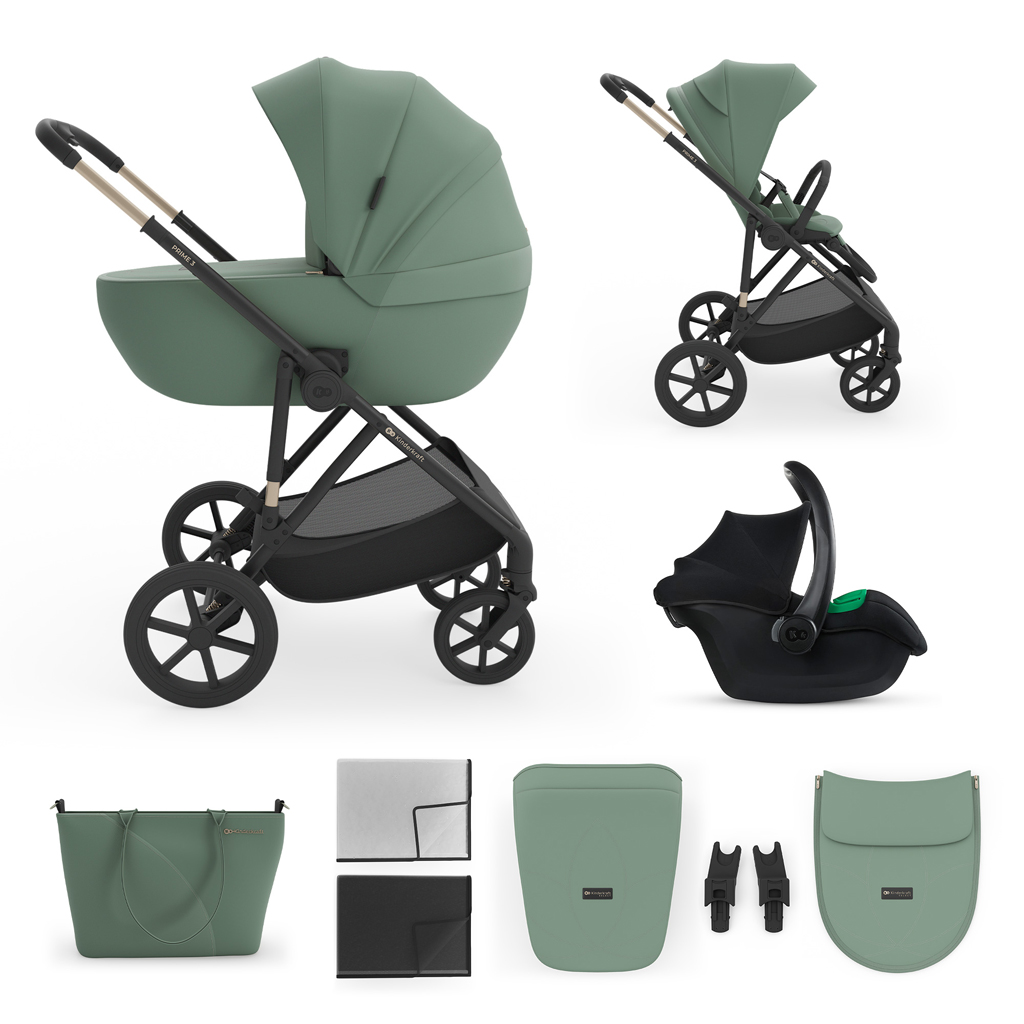 E-shop KINDERKRAFT Kočík kombinovaný 3v1 Prime 3 Dark Green
