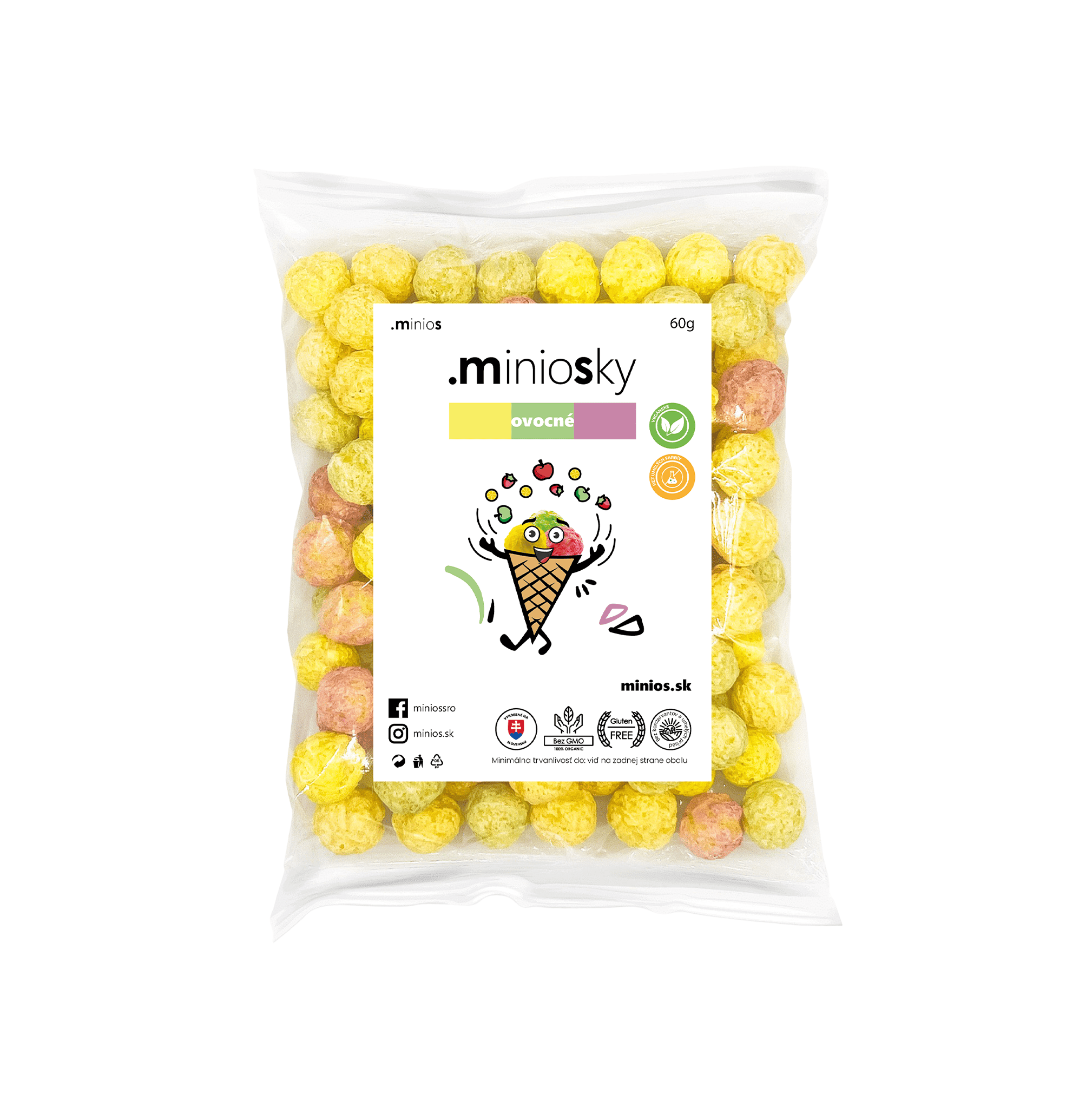 E-shop Minios Miniosky kukuričné chrumky ovocné
