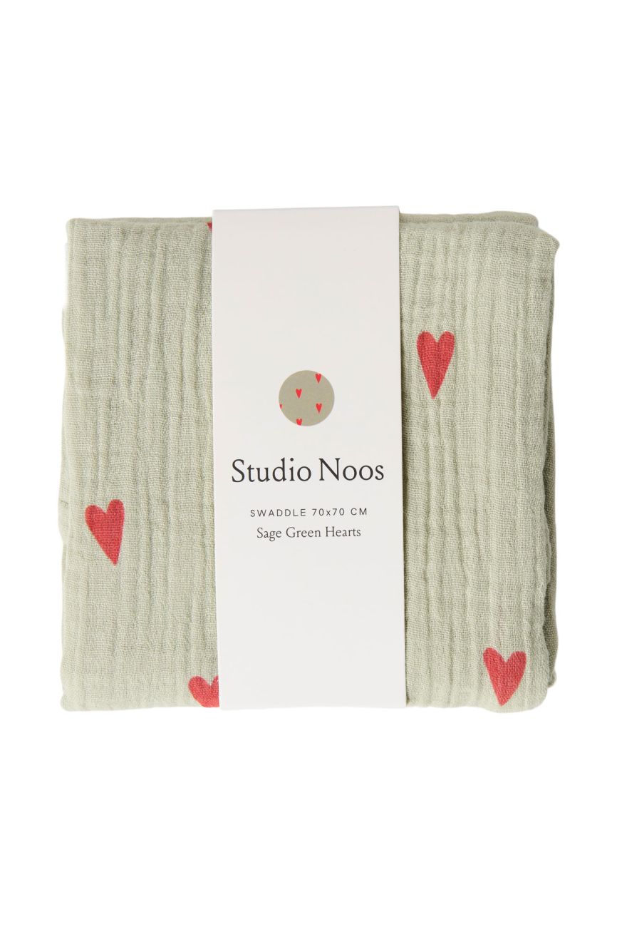 E-shop STUDIO NOOS - SWADDLE ZAVINOVAČKA Print Medium | Green Hearts