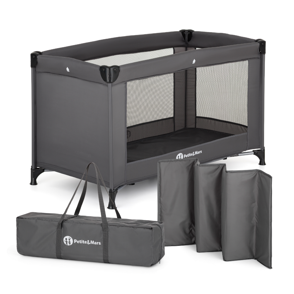 E-shop PETITEMARS PETITE&MARS Postieľka cestovná Koot Lite, Dark Grey