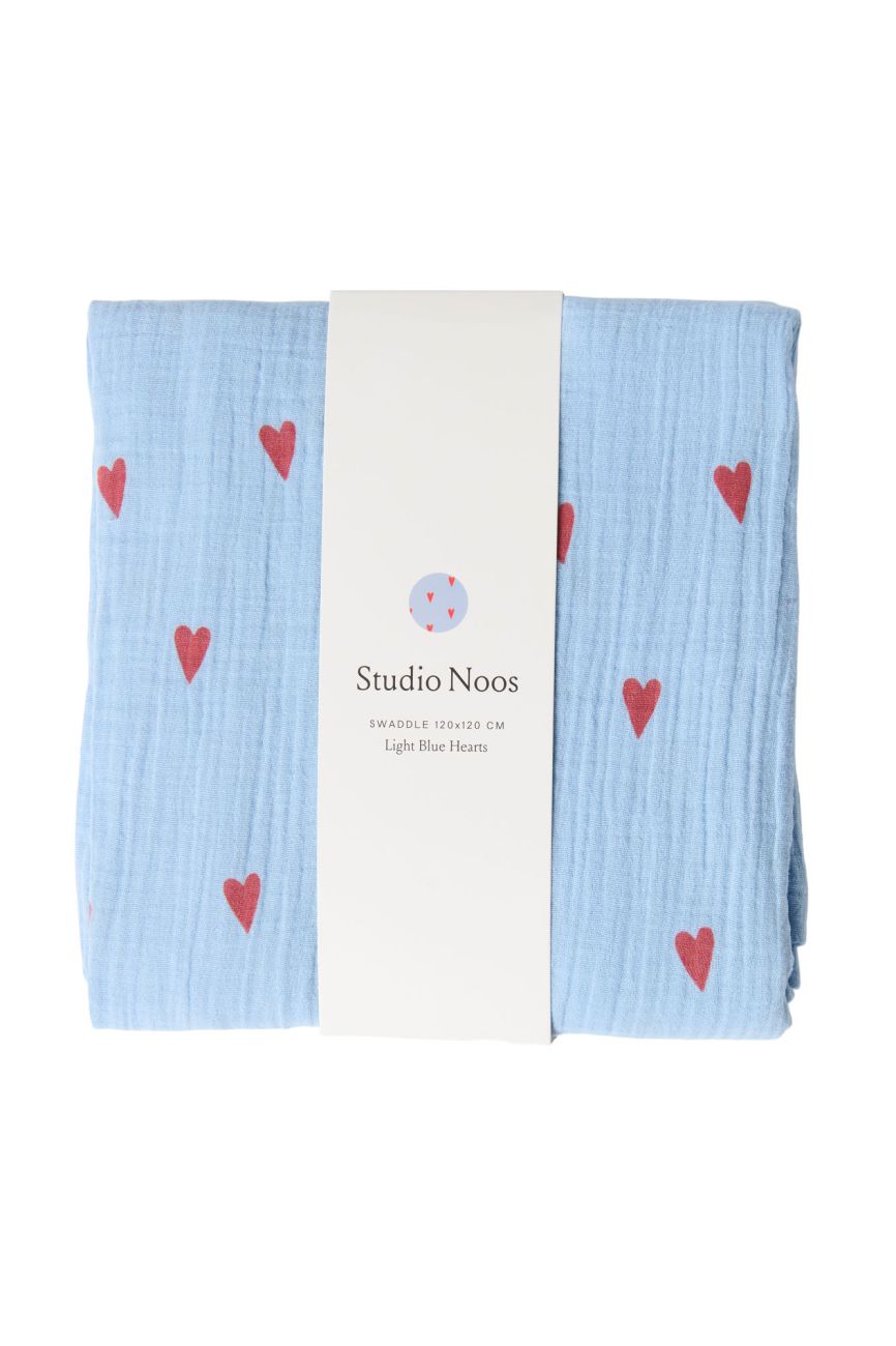 E-shop STUDIO NOOS - SWADDLE ZAVINOVAČKA Print Large | Light Blue Hearts