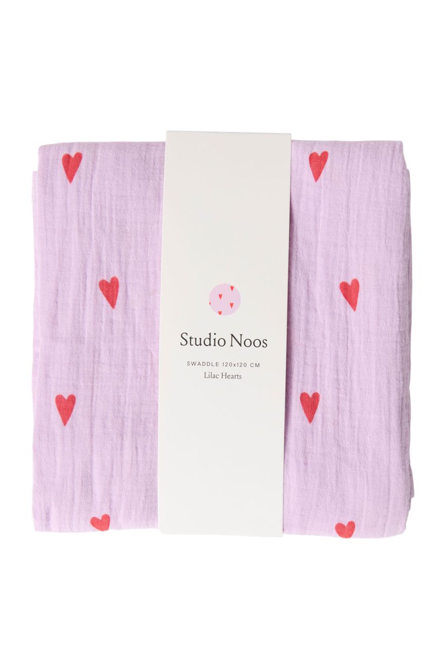 E-shop STUDIO NOOS - SWADDLE ZAVINOVAČKA Print Large | Purple Hearts