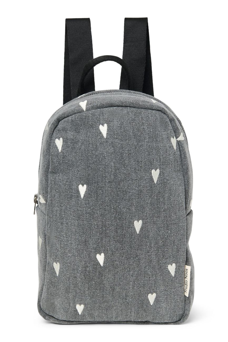 E-shop STUDIO NOOS - Denim Mini BACKPACK - batôžtek | Grey Hearts