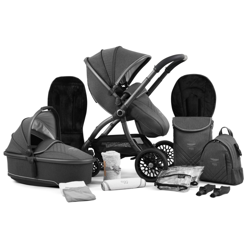E-shop BabyStyle Egg Aston Martin egg3® sada Classic Grey, Voliteľné príslušenstvo : podložka - BLACK (čierna)