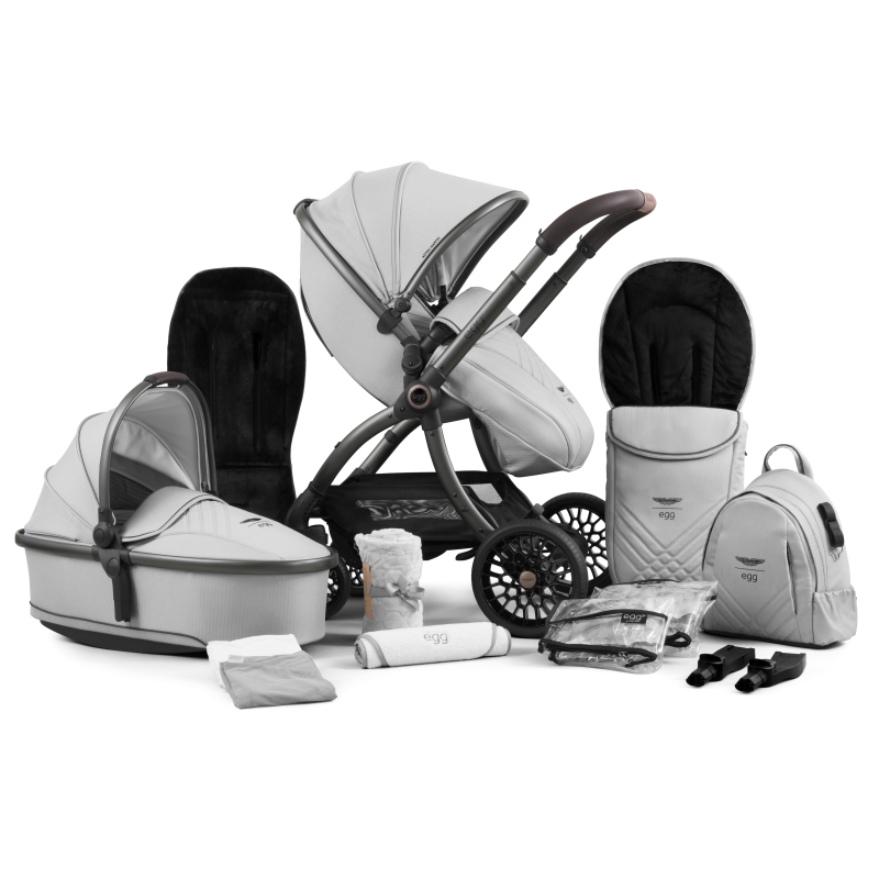 E-shop BabyStyle Egg Aston Martin egg3® sada Soft Grey, Voliteľné príslušenstvo : podložka - BLACK (čierna)