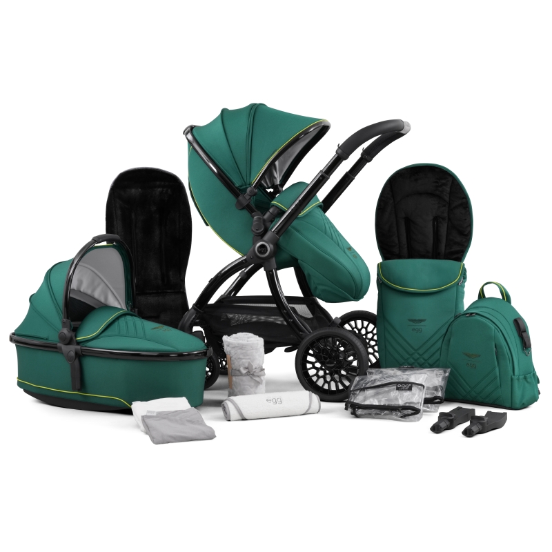 E-shop BabyStyle Egg Aston Martin egg3® sada Performance Green, Voliteľné príslušenstvo : podložka - BLACK (čierna)