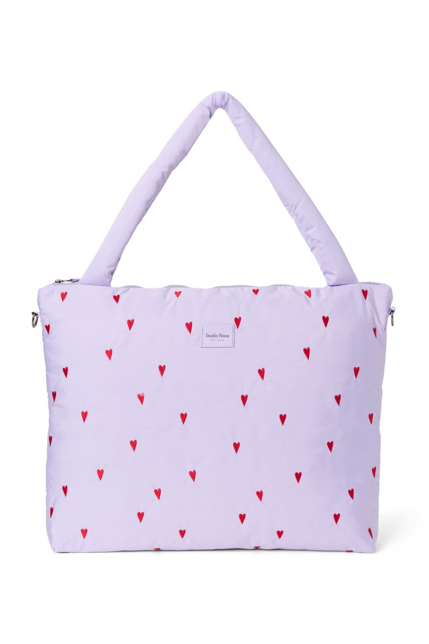 E-shop STUDIO NOOS - Puffy DIAPER BAG - přebalovací taška | Purple Hearts