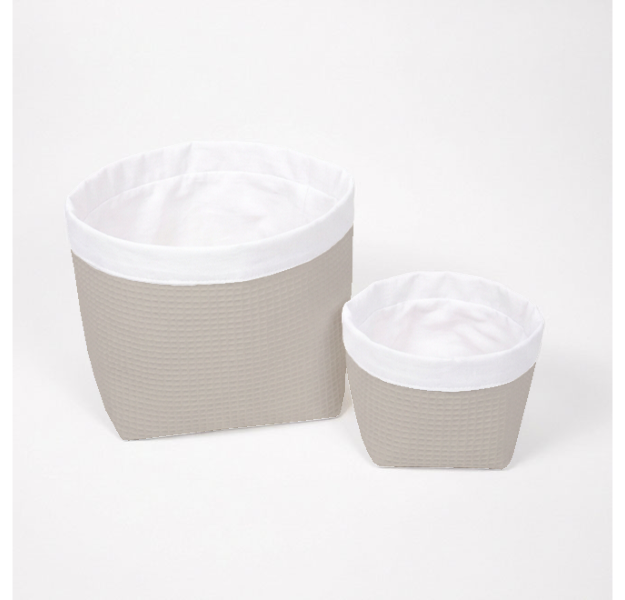 E-shop LevinFelin Set 2 vafle košíkov (XS, S) - biela/biela káva