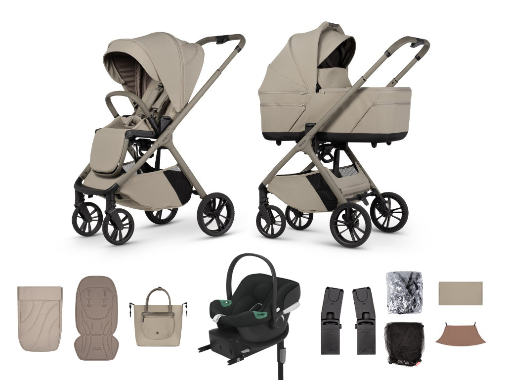 E-shop Venicci kočík Tila 2026, latte + Cybex Aton B2 + základňa