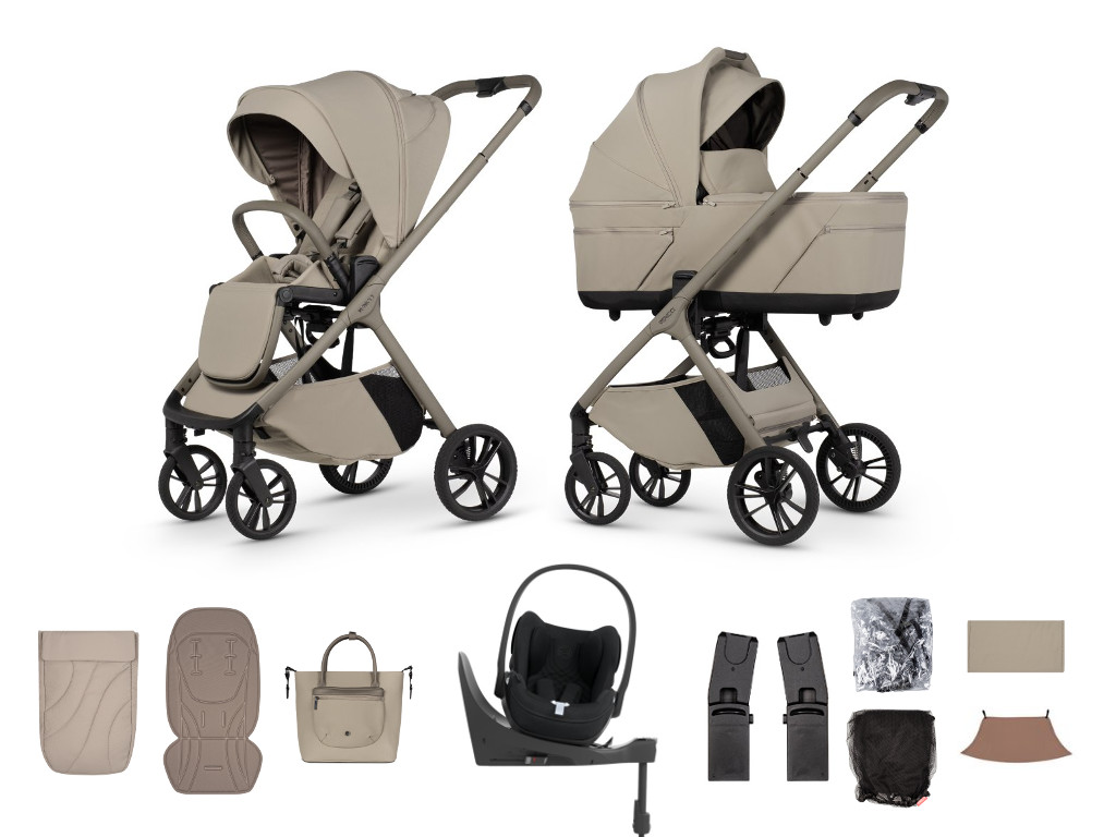 E-shop Venicci kočík Tila 2026, latte + Cybex Cloud T Plus + základňa