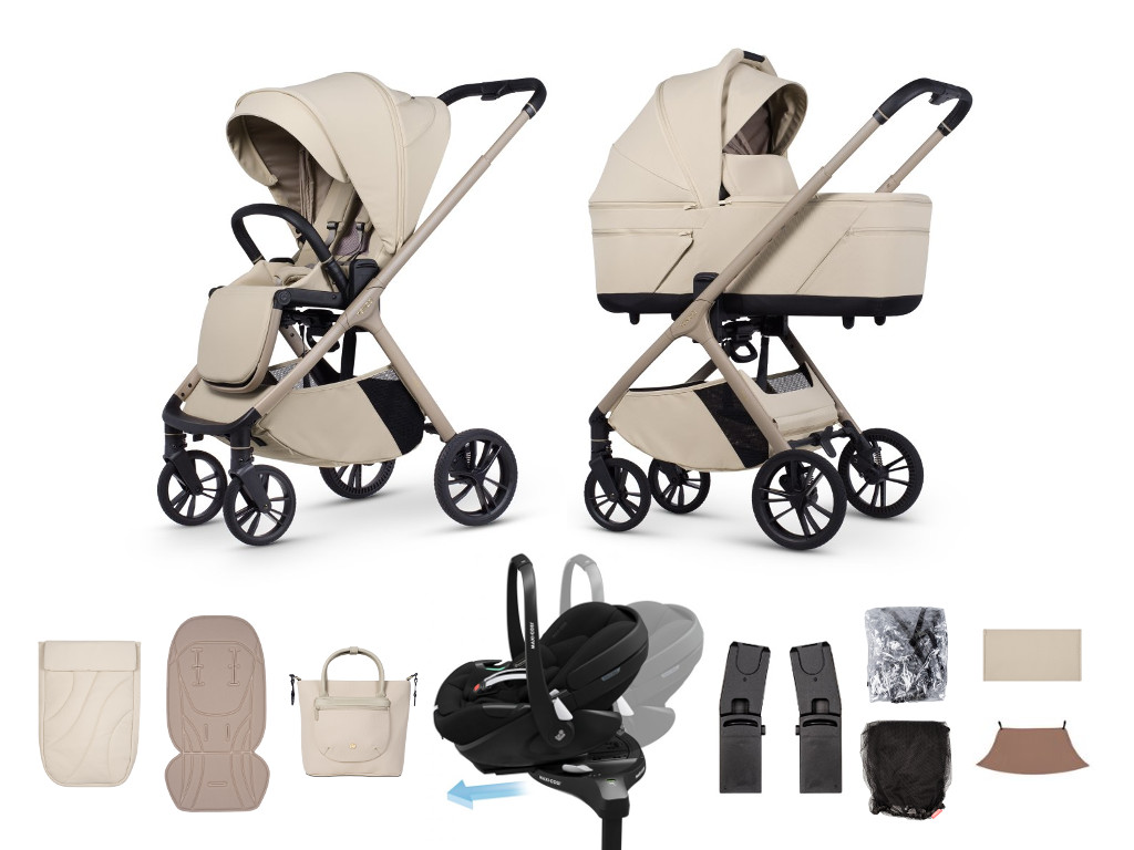 E-shop Venicci kočík Tila 2026, sabbia + Maxi-Cosi Pebble Pro2 + základňa