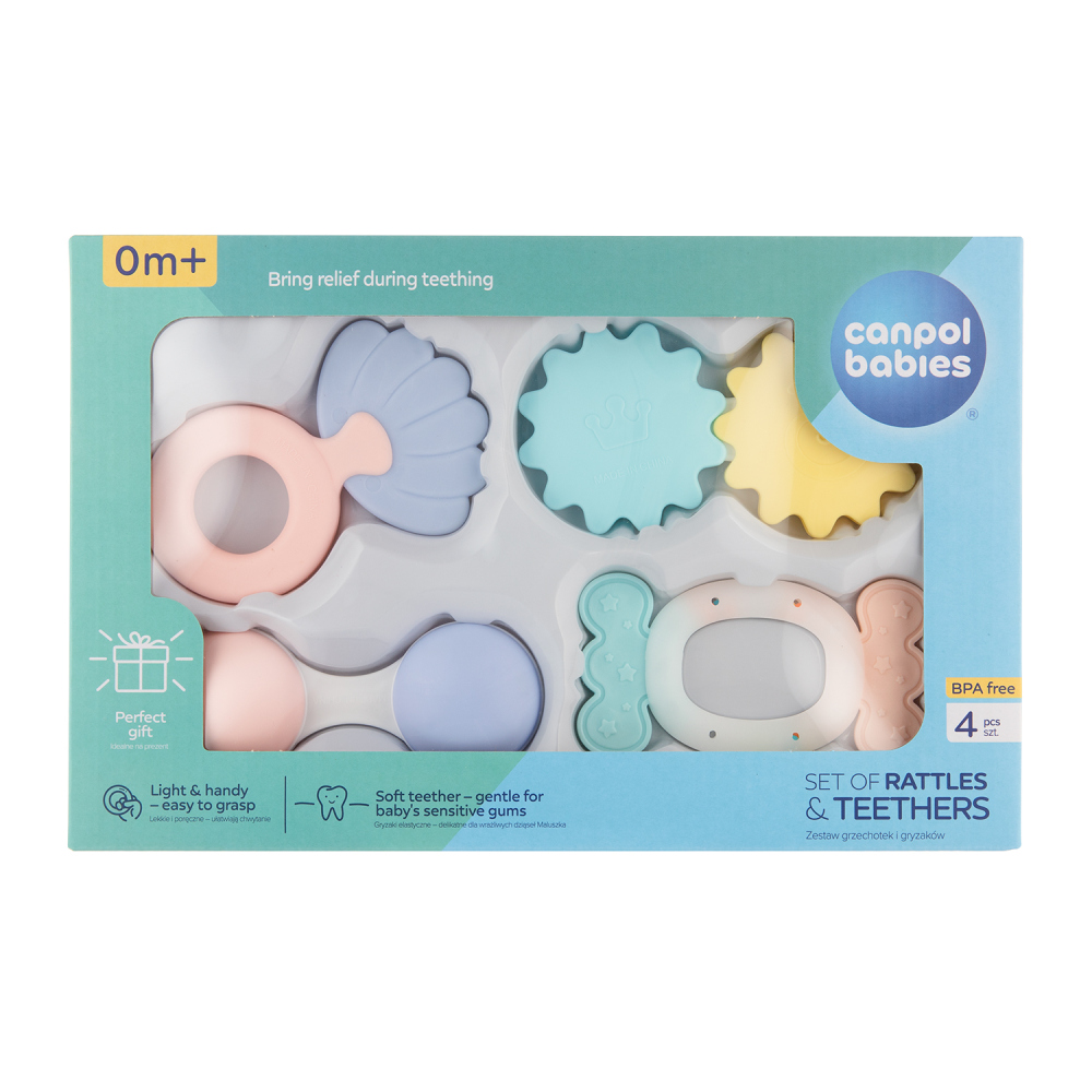 E-shop Canpol babies Súprava prvých hrkálok PASTEL