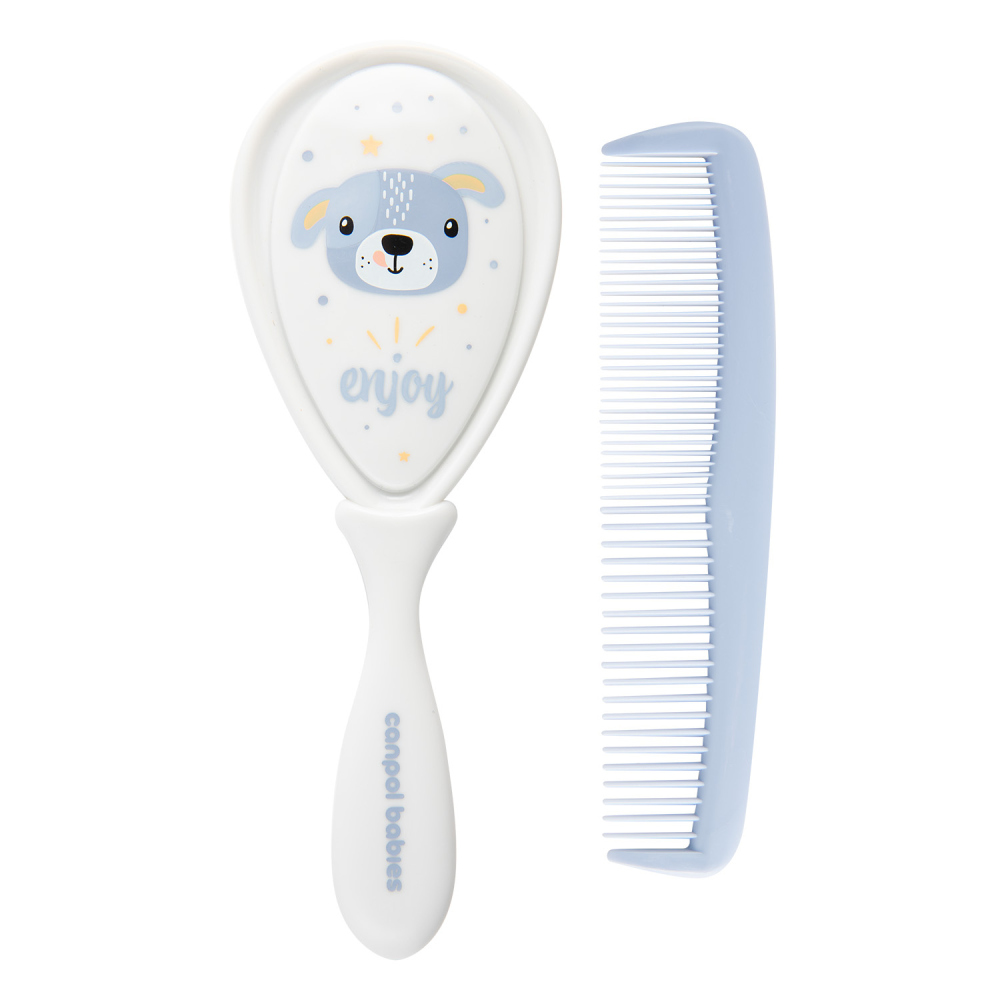 E-shop Canpol babies Detská kefa a hrebeň CUTE ANIMALS modrá