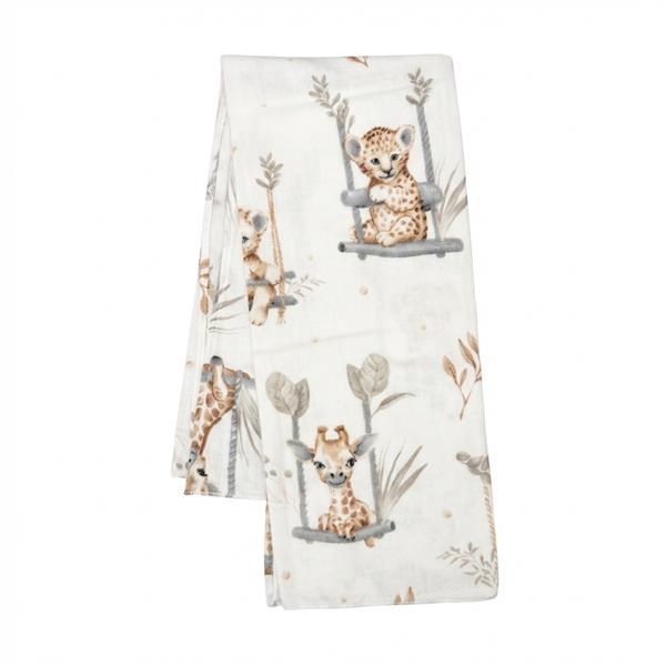 E-shop Flanelová plienka s potlačou New Baby ZOO beige - 58843