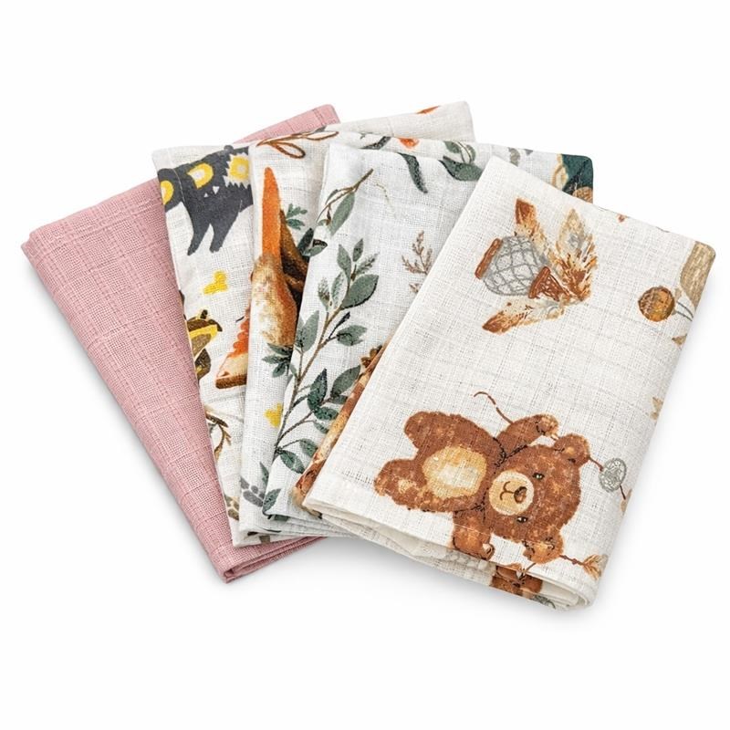 E-shop Bavlnené plienky s potlačou NEW BABY 60x80 cm STANDARD GIRL 5 ks - 59193