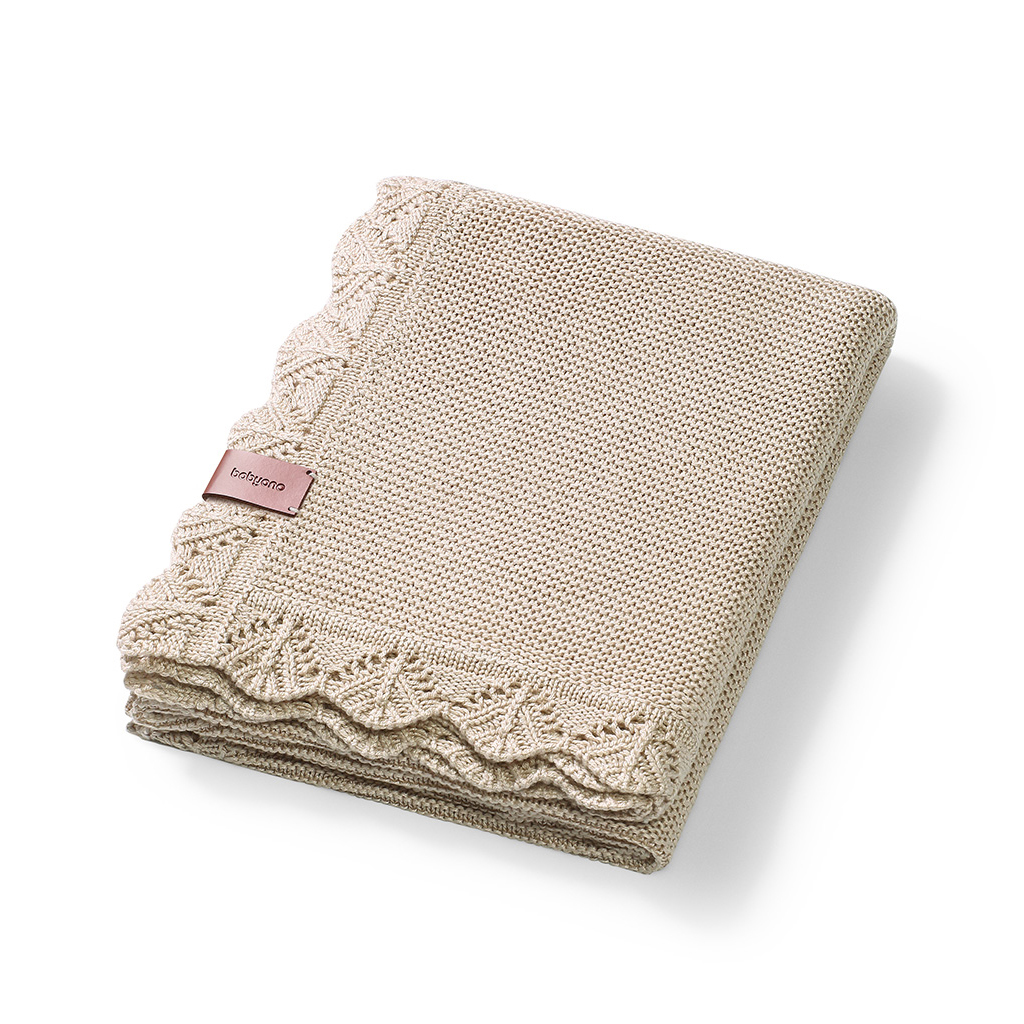 E-shop BABYONO Deka pletená bambusová Light Beige 75 x 100 cm