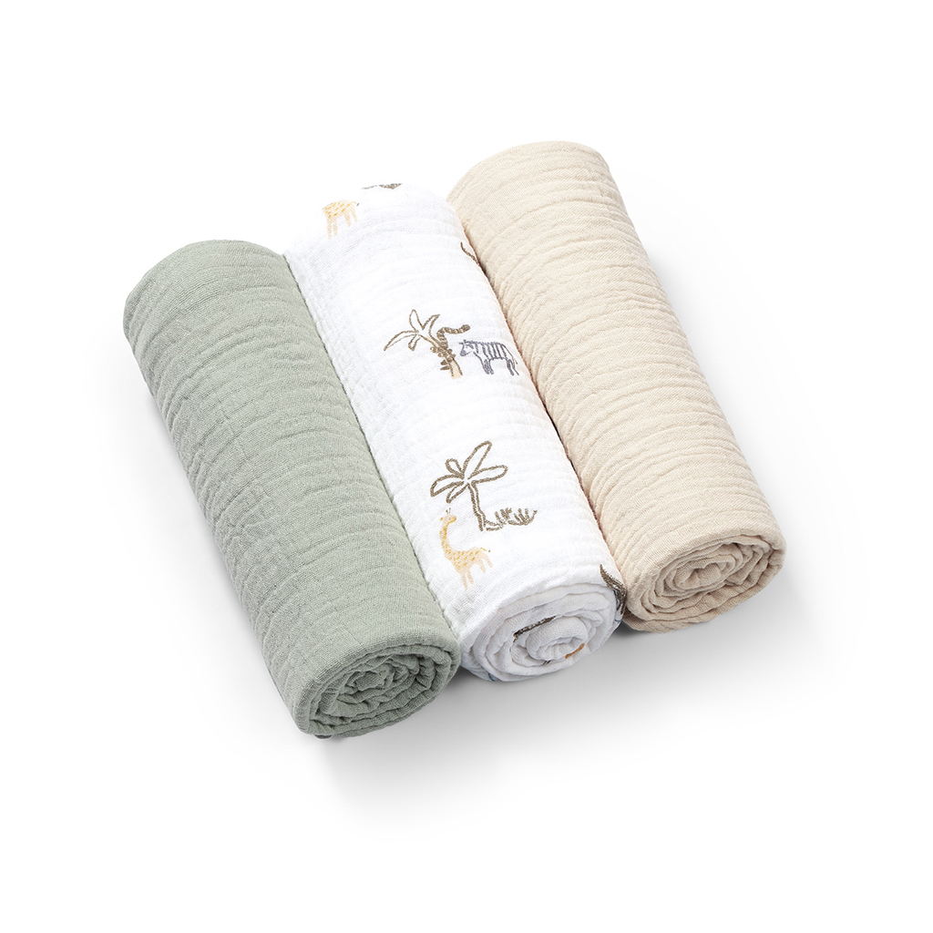 E-shop BABYONO Plienky mušelínové Super Soft 3 ks, Green 70 x 70 cm