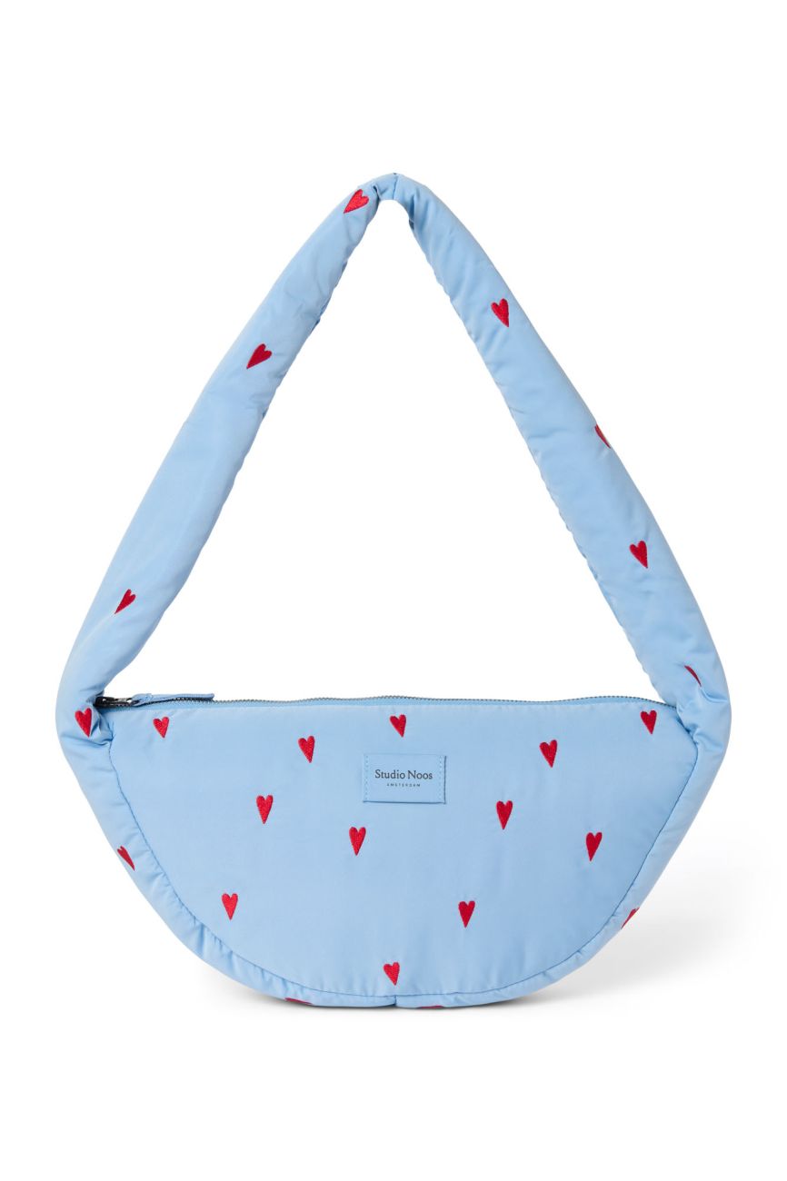 E-shop STUDIO NOOS - Puffy Mini Cross Body Bag | Light Blue Hearts