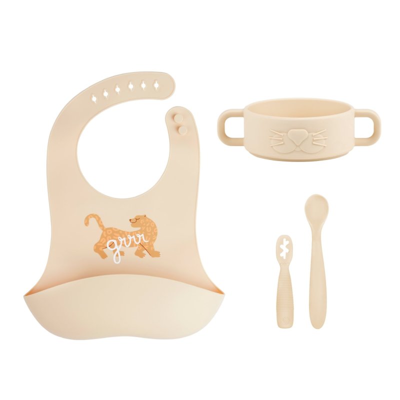 E-shop Babymoov Silikónová jedálenská súprava Baby First MEAL SET Mini Roar