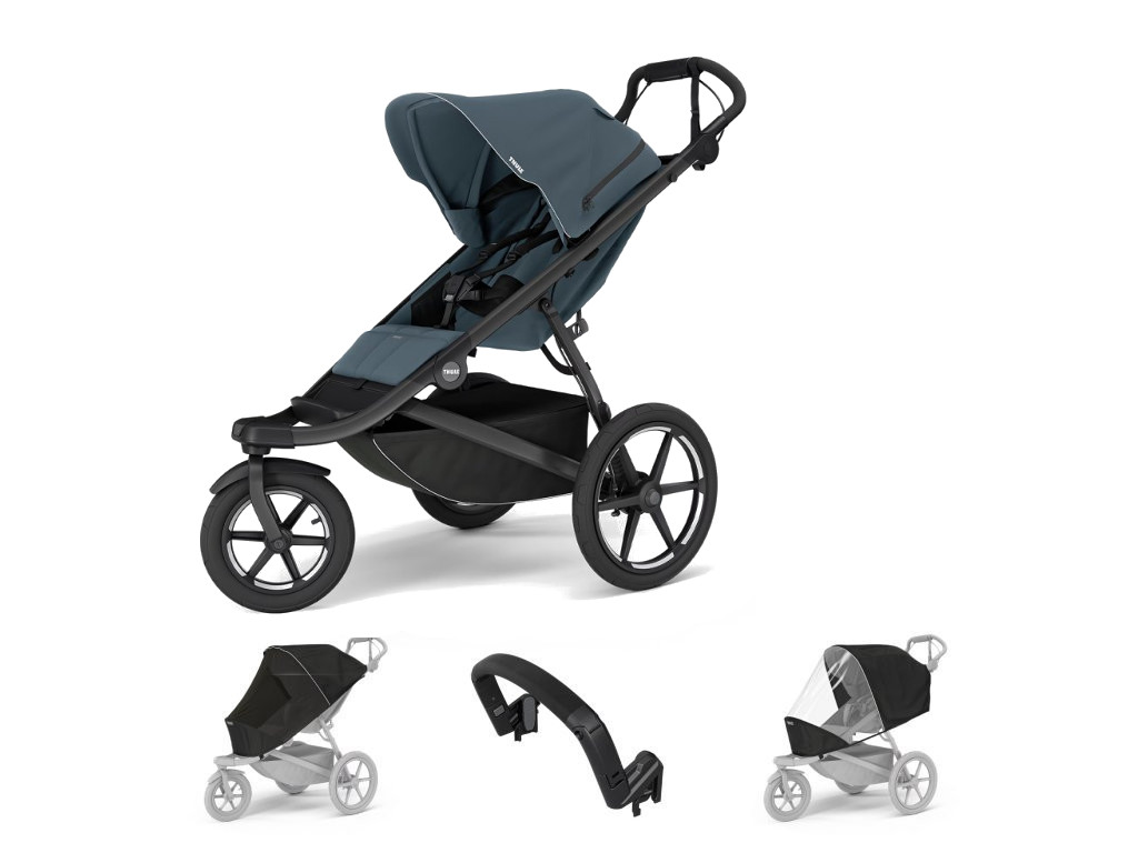 E-shop Thule Urban Glide 3 + madlo, pláštenka, moskytiéra, Dark Slate