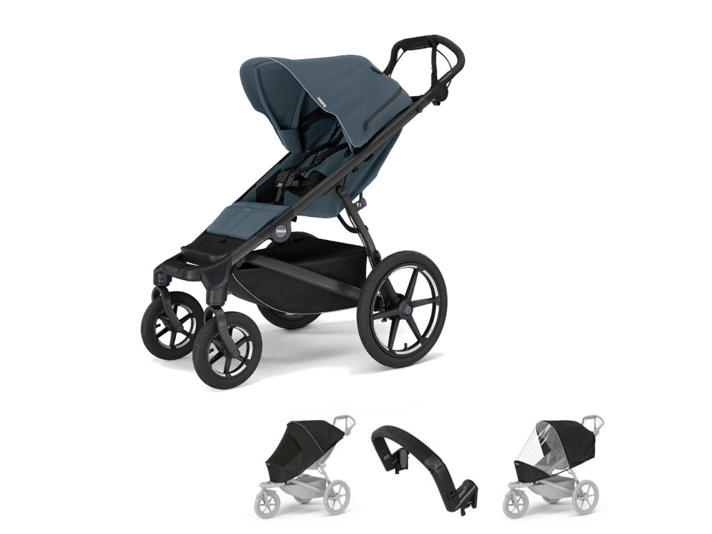 E-shop Thule Urban Glide 4-kolesový +madlo, pláštenka, moskytiéra Dark Slate